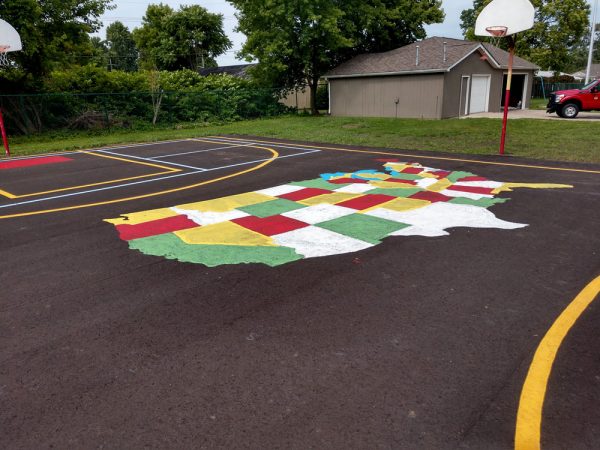 Basketball Court Map Art